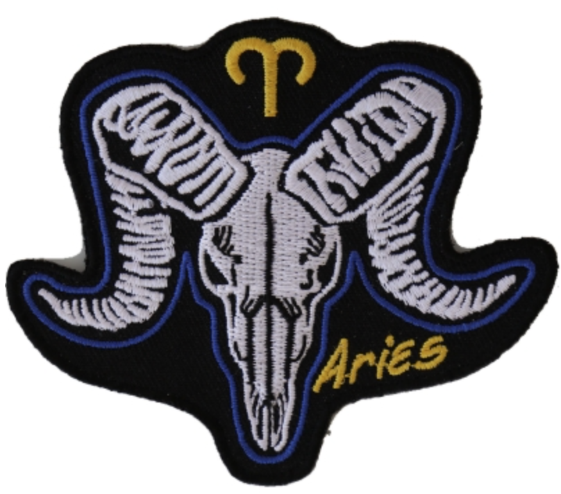 Aries Skull Zodiac Sign Patch